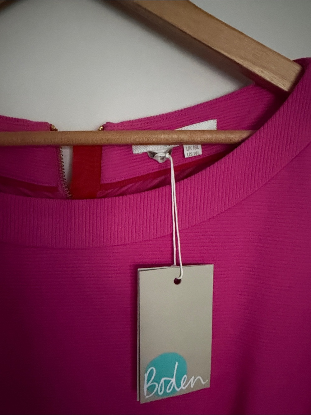 Boden Women's Bright Fuchsia Fit-and-Flare Dress - Picture 2 of 3